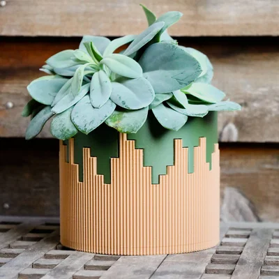 Chậu cây cảnh 3D phối hai màu (Dual colored pot) độc đáo