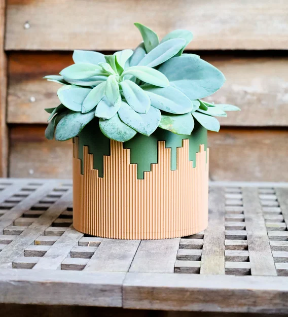 Chậu cây cảnh 3D phối hai màu (Dual colored pot) độc đáo - Image 2