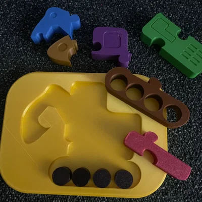 Puzzle lắp hình xe xúc cho bé