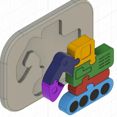 Puzzle lắp hình xe xúc cho bé