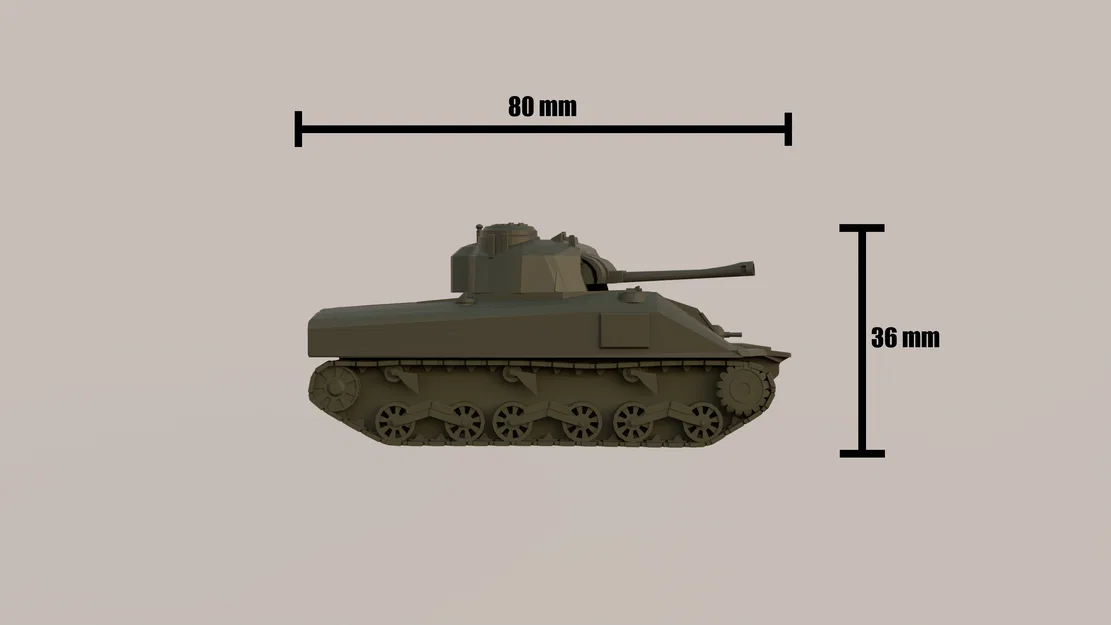 Mô hình xe tăng Sherman M4 Kitcard - In 3D nhanh chóng và chi tiết - Image 3