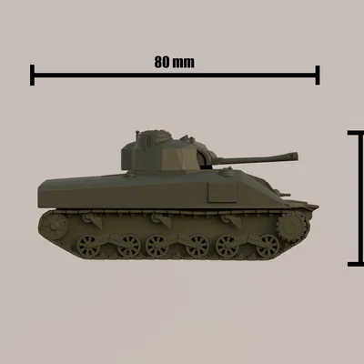 Mô hình xe tăng Sherman M4 Kitcard - In 3D nhanh chóng và chi tiết