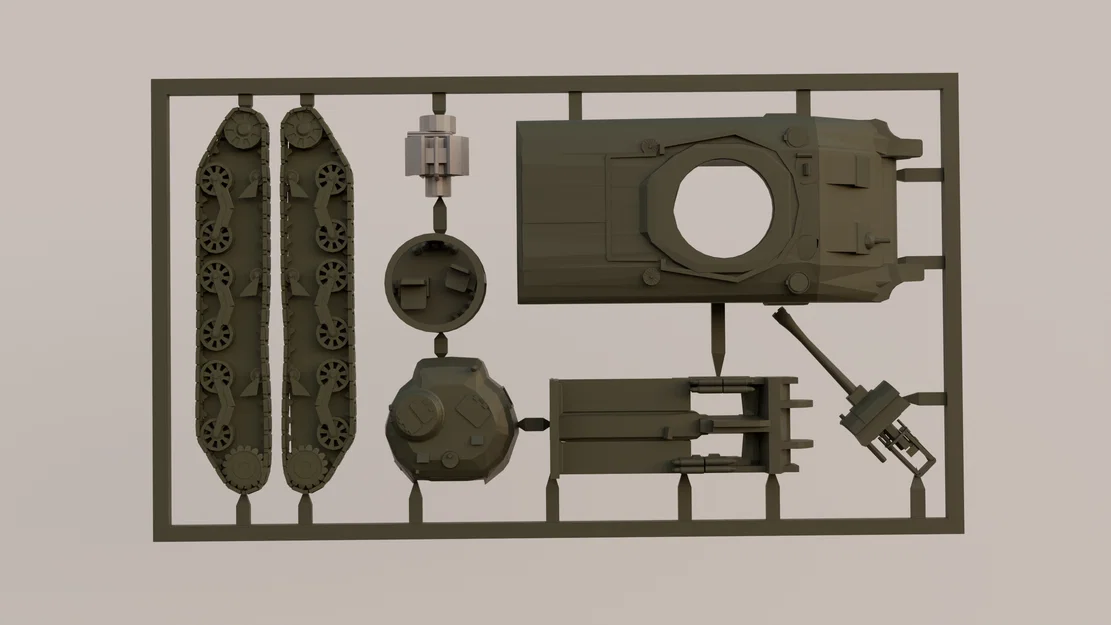 Mô hình xe tăng Sherman M4 Kitcard - In 3D nhanh chóng và chi tiết - Image 5