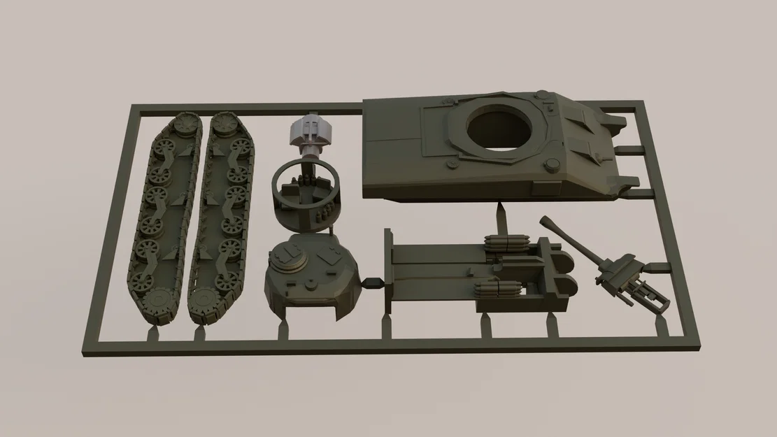 Mô hình xe tăng Sherman M4 Kitcard - In 3D nhanh chóng và chi tiết - Image 6