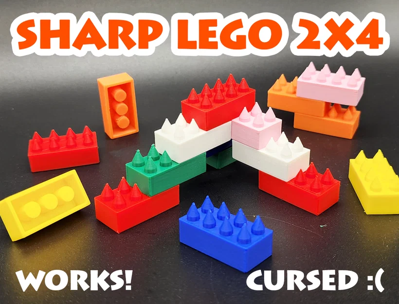 Gạch Lego 2x4 Sắc Nhọn (Sharp Lego 2x4 Brick) - Image 1