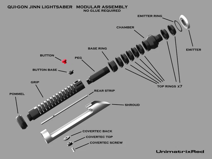 Lightsaber Qui-Gon Jinn - Modular - No Glue - Star Wars - Image 2