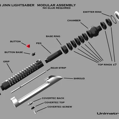 Lightsaber Qui-Gon Jinn - Modular - No Glue - Star Wars