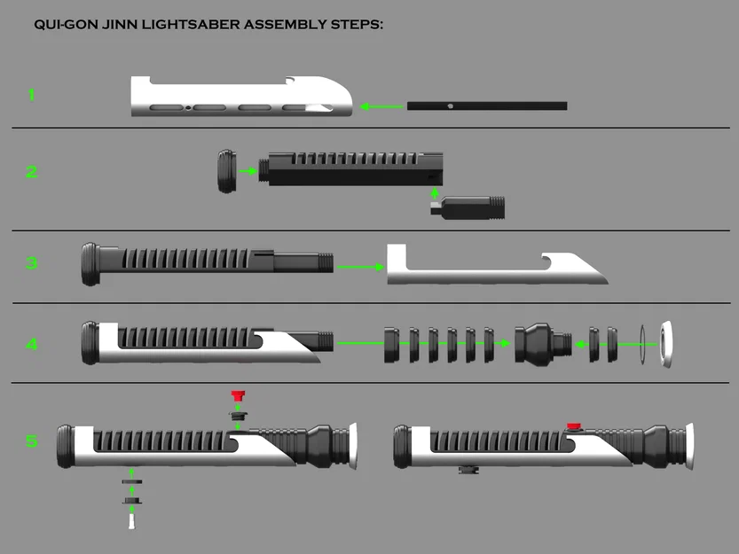 Lightsaber Qui-Gon Jinn - Modular - No Glue - Star Wars - Image 3