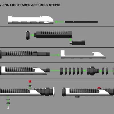 Lightsaber Qui-Gon Jinn - Modular - No Glue - Star Wars