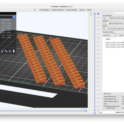 Miếng lót thanh Crossbar cho xe Rivian, bộ gồm các đoạn 180mm, 270mm và 540mm