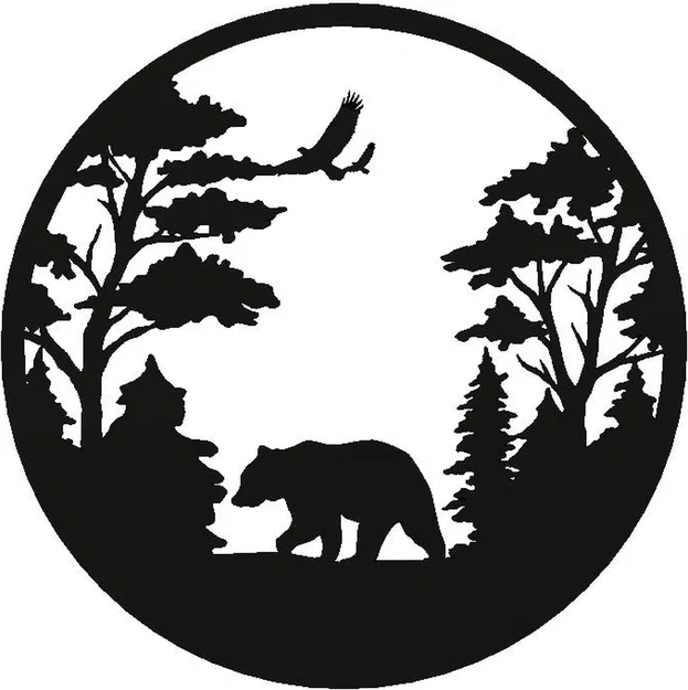 Mẫu in 3D tranh treo tường hình gấu trong rừng (Bear Wall Art) - Image 1