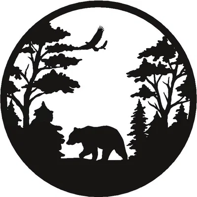 Mẫu in 3D tranh treo tường hình gấu trong rừng (Bear Wall Art)