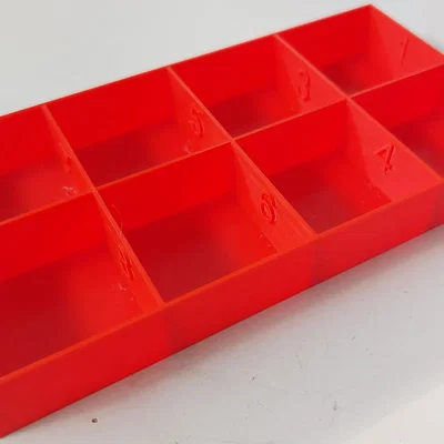 Hộp đánh số đựng ốc vít 8 ngăn (caja numerada para tornillos)