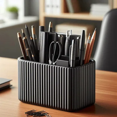 Khay/Ống Đựng Đồ Bàn Làm Việc Thiết Kế Gân (Ribbed Design Office Organizer)