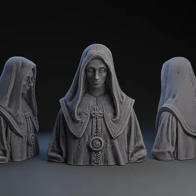 Mô hình 3D Nữ Tu Cầu Nguyện Spiritual Retreat Tinh Xảo