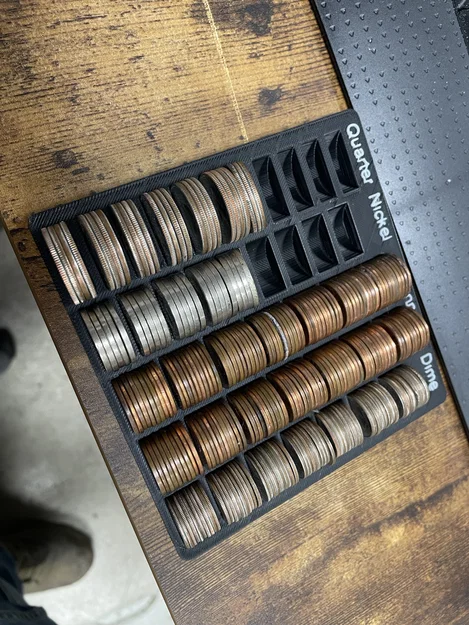 Khay phân loại coin Mỹ Gridfinity 3x3x2 - Image 1