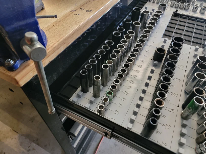 Khay đựng đầu khẩu 1/2 inch hệ Metric chuẩn Gridfinity - Image 2