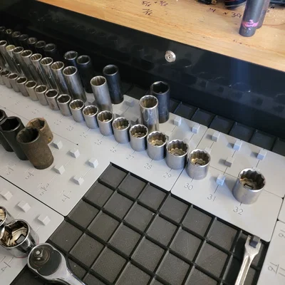 Khay đựng đầu khẩu 1/2 inch hệ Metric chuẩn Gridfinity