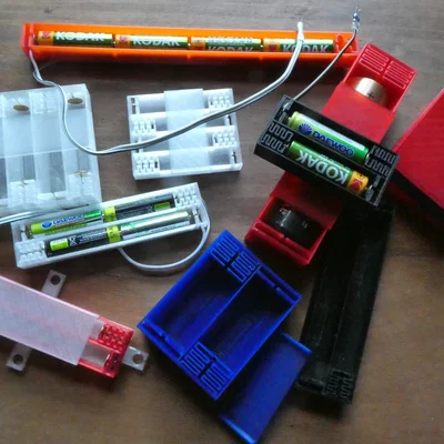 Bộ hộp pin Battery Power Packs (AAA/AA/C/D) in 3D