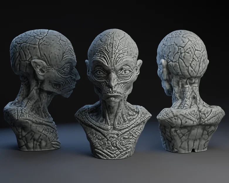 Mô hình tượng đầu người ngoài hành tinh (Aquatic Alien Bust) độc đáo - Image 1