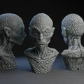Mô hình tượng đầu người ngoài hành tinh (Aquatic Alien Bust) độc đáo - Thumbnail 1