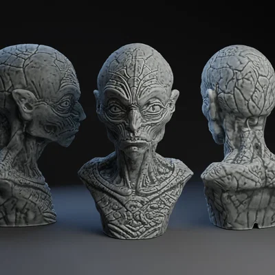 Mô hình tượng đầu người ngoài hành tinh (Aquatic Alien Bust) độc đáo