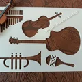 Khuôn Mẫu Thước Vẽ Nhạc Cụ 3D (Music Stencil) Cho Người Đam Mê Âm Nhạc - Thumbnail 1