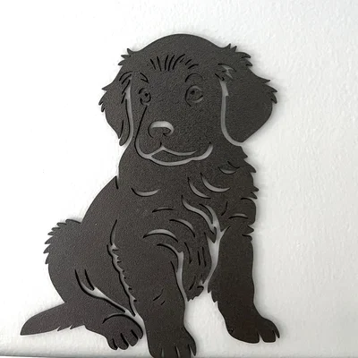 Tranh treo tường 3D chú cún Golden Retriever đáng yêu