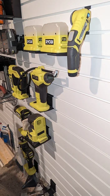 Bộ giá treo máy cầm tay & pin Ryobi 18V cho Slatwall - Image 2