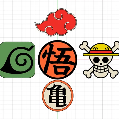 Mẫu móc khóa logo Anime 3D: One Piece, Dragon Ball, Naruto đẹp mắt