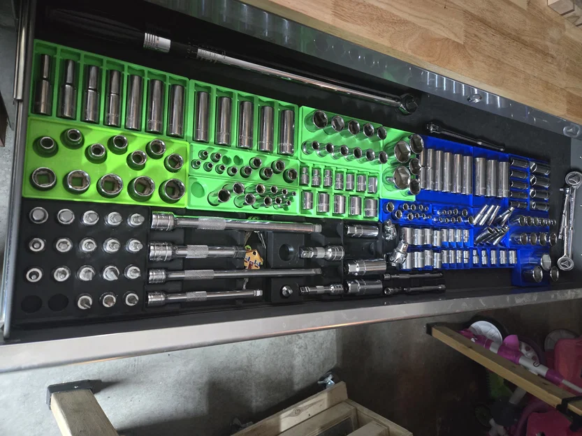 Hệ thống khay giữ đầu khẩu Gridfinity (Gridfinity Socket Holder System) - Image 1