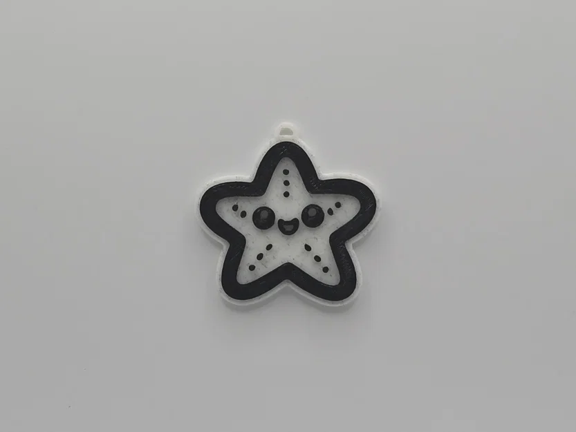 Móc khóa hình sao biển (Cute Starfish Keychain) đáng yêu dễ in 3D - Image 1
