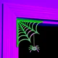Nhện trong Mạng Nhện Trang Trí Cửa Halloween - Thumbnail 1