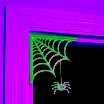 Nhện trong Mạng Nhện Trang Trí Cửa Halloween
