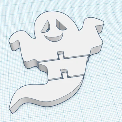 Mô hình Flexi Ghost linh hoạt trang trí Halloween in 3D