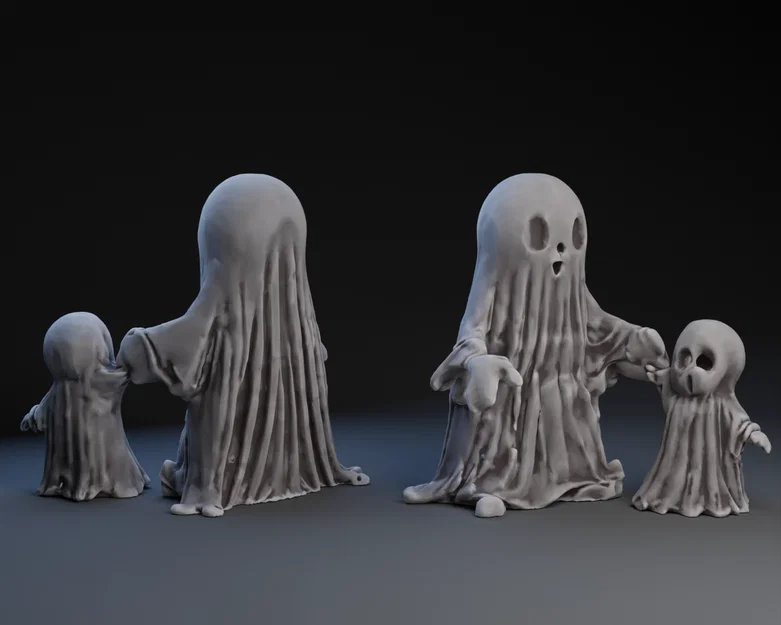 Mô hình 3D hai chú ma nhỏ nắm tay nhau (BOOboo) siêu đáng yêu - Image 1
