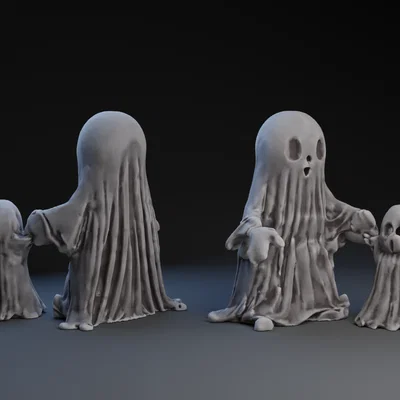 Mô hình 3D hai chú ma nhỏ nắm tay nhau (BOOboo) siêu đáng yêu