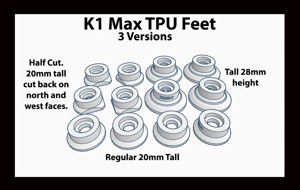 Bộ Chân Đế TPU Cho Dòng Creality K1 - 3 Phiên Bản - Image 2
