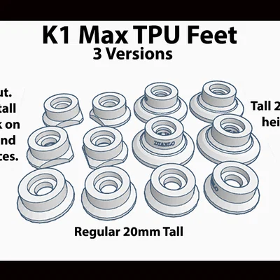 Bộ Chân Đế TPU Cho Dòng Creality K1 - 3 Phiên Bản