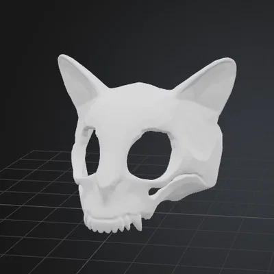 Mô hình hộp sọ mèo Neon Cat Skull - Vật phẩm trang trí cực chất