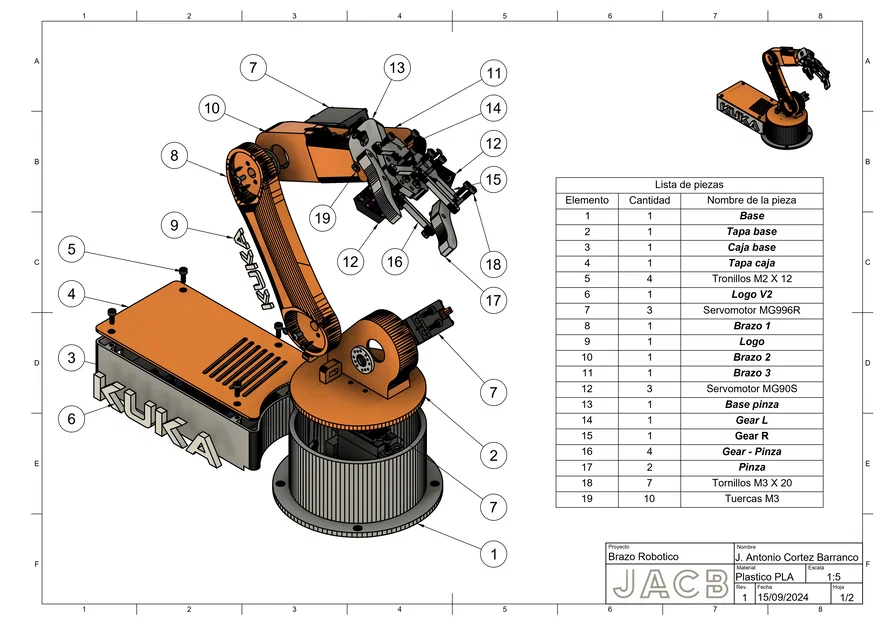 Cánh tay robot KUKA dùng Arduino (Brazo Robotico KUKA Arduino) - Image 1