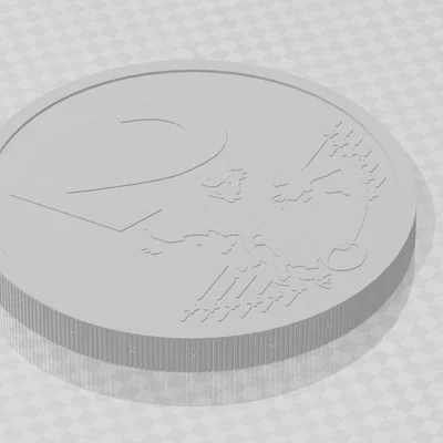 Mô hình đồng xu 2 Euro in 3D chi tiết - Dễ dàng in ấn