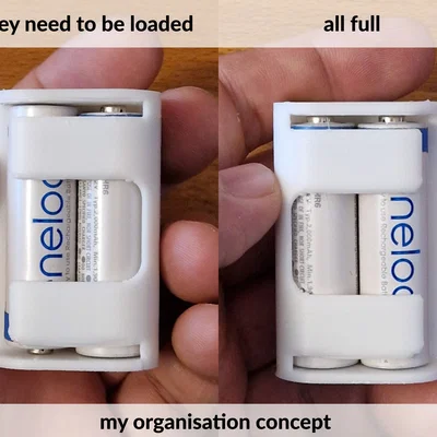 Khay/ống giữ pin fancy 4x (magazine/holder) – chuẩn pin AA