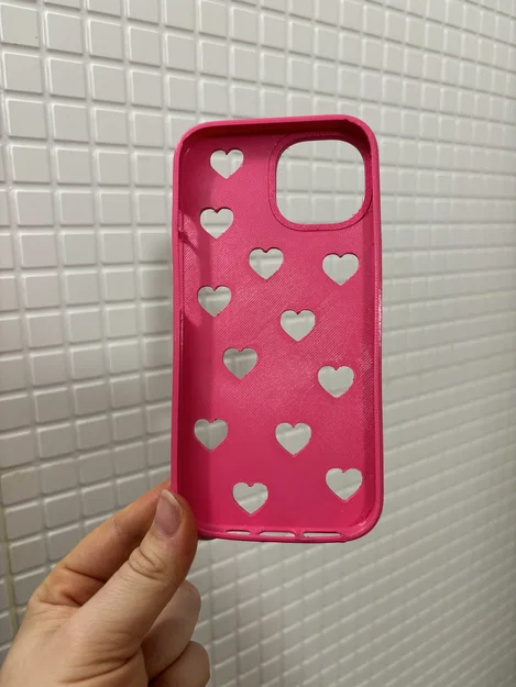 Ốp lưng iPhone 15 họa tiết trái tim dễ thương in 3D - Image 2