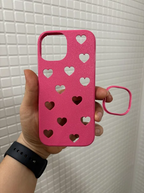 Ốp lưng iPhone 15 họa tiết trái tim dễ thương in 3D - Image 5