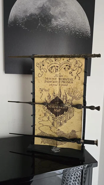 Harry Potter - Holder/Organizer Bản đồ Marauders & 8 cây đũa phép - Image 1