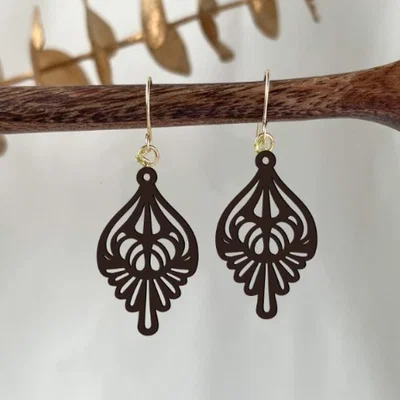 Mẫu bông tai họa tiết cổ điển thanh lịch tự in 3D