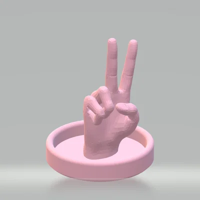 Kệ để nhẫn tay Peace kiểu Low-ish Poly