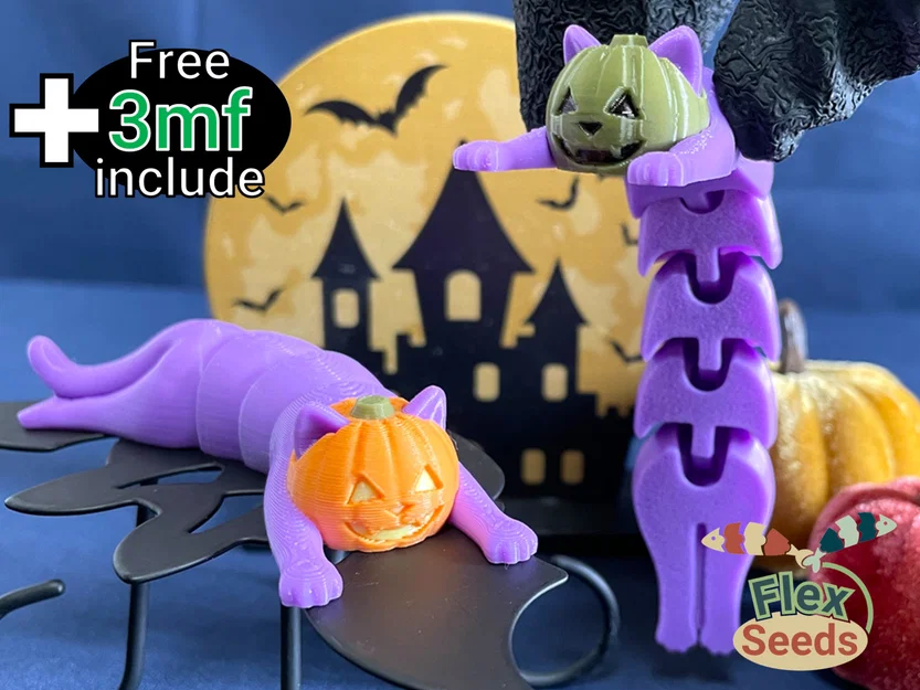 Flexi Mèo Bí Ngô (Print-in-place) - Image 1