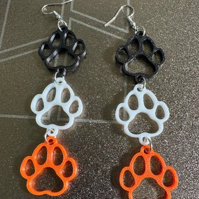 Bông tai hình dấu chân thú cưng - Mẫu in 3D trang sức độc đáo